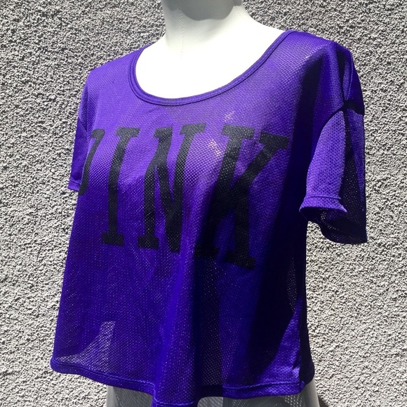 PINK VS purple sheer mesh crop top size S - Picture 3 of 7
